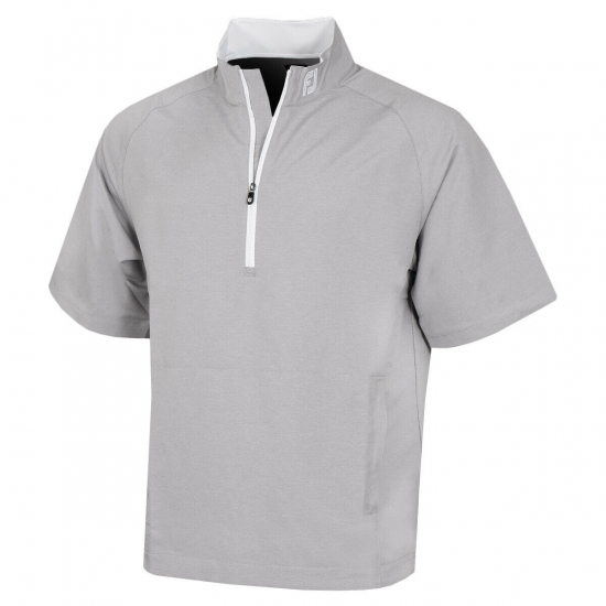Footjoy Performance Wind shirt half-zip - Heather Grey/White i gruppen Golfhandelen / Klær og sko / Golfklær herre / Jakker/Vester hos Golfhandelen Ltd (FJ perf wind shirt grey)